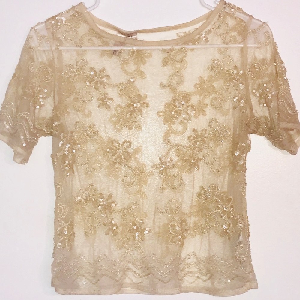 Sheer Beaded Top